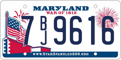 MD license plate 7BJ9616
