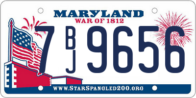 MD license plate 7BJ9656