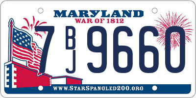 MD license plate 7BJ9660