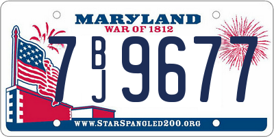 MD license plate 7BJ9677