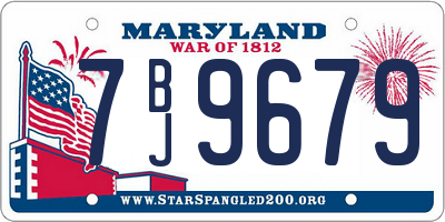 MD license plate 7BJ9679