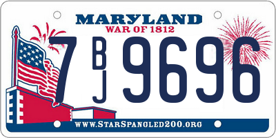 MD license plate 7BJ9696