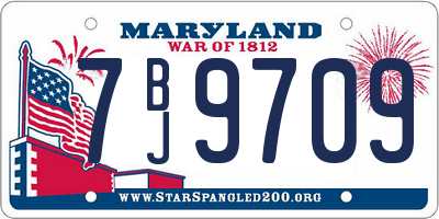 MD license plate 7BJ9709