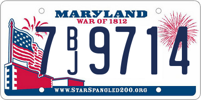 MD license plate 7BJ9714