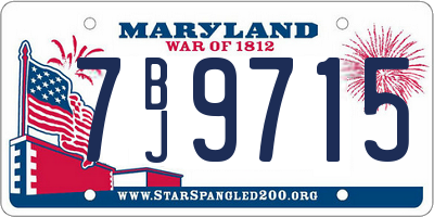 MD license plate 7BJ9715