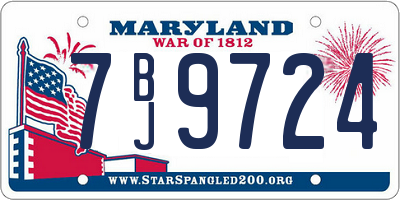 MD license plate 7BJ9724