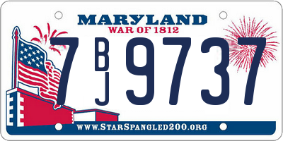 MD license plate 7BJ9737