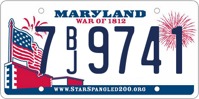 MD license plate 7BJ9741