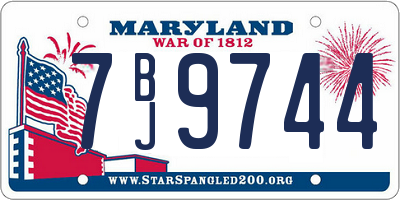 MD license plate 7BJ9744