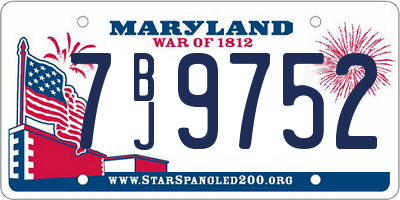 MD license plate 7BJ9752