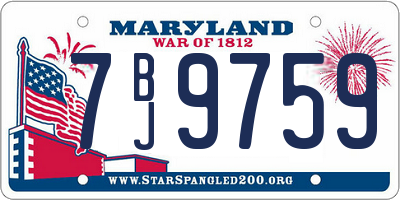 MD license plate 7BJ9759