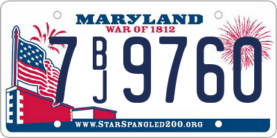 MD license plate 7BJ9760