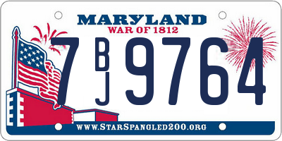MD license plate 7BJ9764