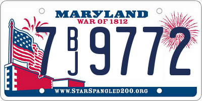 MD license plate 7BJ9772