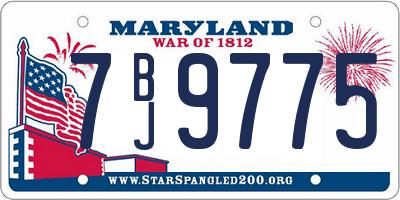 MD license plate 7BJ9775