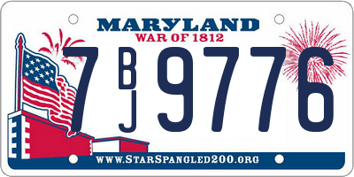 MD license plate 7BJ9776