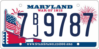 MD license plate 7BJ9787