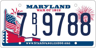 MD license plate 7BJ9788