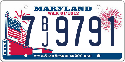 MD license plate 7BJ9791