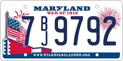 MD license plate 7BJ9792