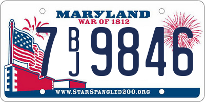 MD license plate 7BJ9846