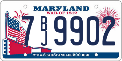 MD license plate 7BJ9902