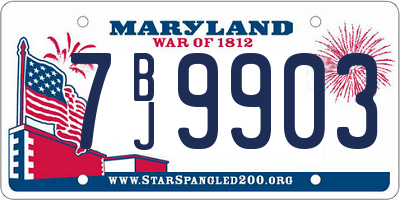 MD license plate 7BJ9903