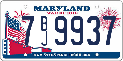 MD license plate 7BJ9937