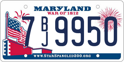 MD license plate 7BJ9950