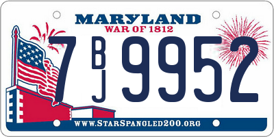 MD license plate 7BJ9952