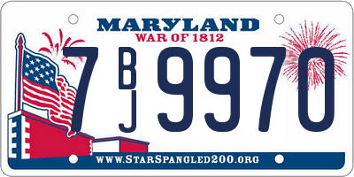 MD license plate 7BJ9970