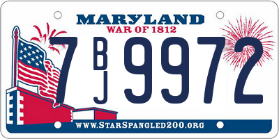 MD license plate 7BJ9972