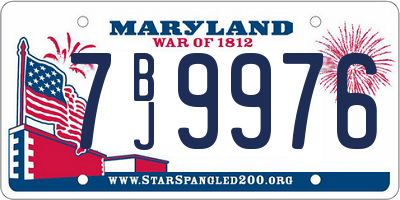 MD license plate 7BJ9976