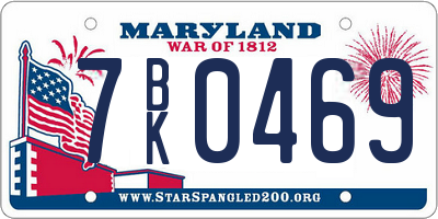 MD license plate 7BK0469