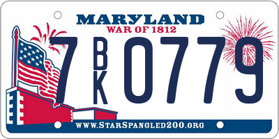 MD license plate 7BK0779