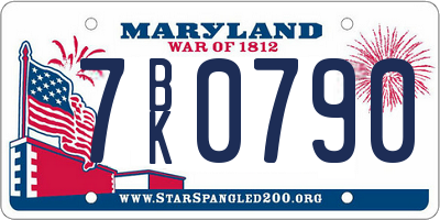 MD license plate 7BK0790