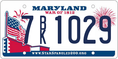 MD license plate 7BK1029