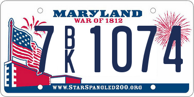 MD license plate 7BK1074