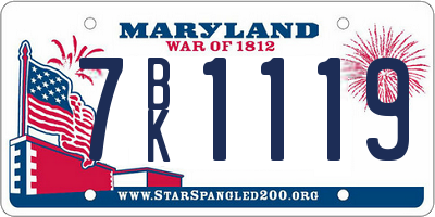 MD license plate 7BK1119