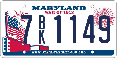 MD license plate 7BK1149