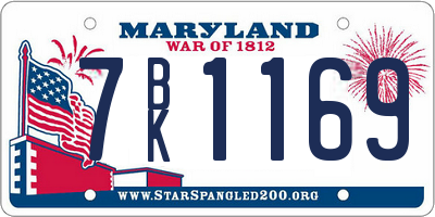 MD license plate 7BK1169
