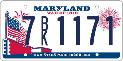 MD license plate 7BK1171