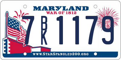 MD license plate 7BK1179