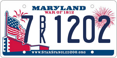 MD license plate 7BK1202