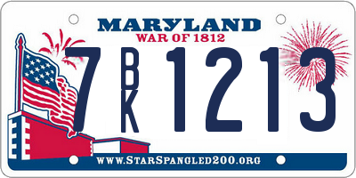 MD license plate 7BK1213