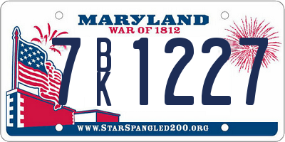 MD license plate 7BK1227
