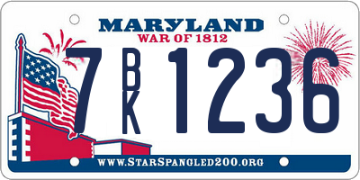 MD license plate 7BK1236