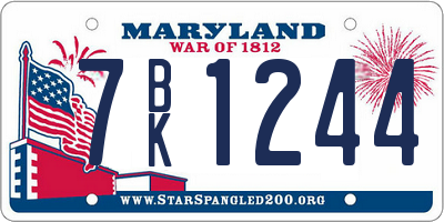 MD license plate 7BK1244
