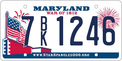 MD license plate 7BK1246