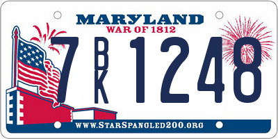 MD license plate 7BK1248